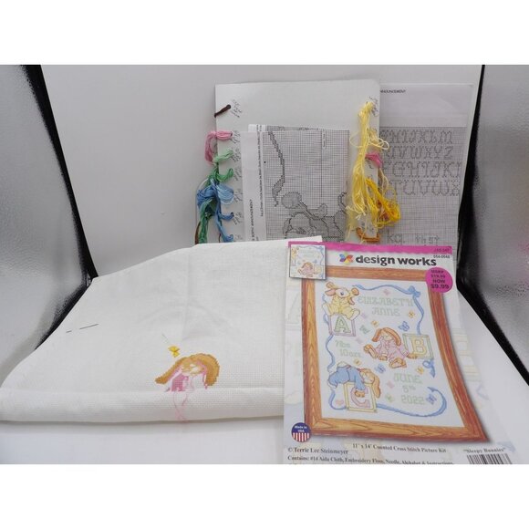 Design Works Baby Alphabet Birth Record Cross Stitch Kit - Picture 1 of 3